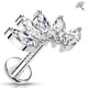 thumbnail image 1 of Silver Curved Cartilage Earring 925 Helix 16G CZ Flat Back 6/8mm, 1 of 5