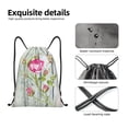thumbnail image 6 of Bingfone Vintage Wood Background With Floral Drawstrings Backpacks Bags For Men Women Gym Drawstrings Bag, 6 of 9