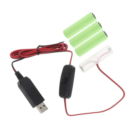 

Type C USB to 6V AM3/LR6/AA Dummy Battery wtih Switch for Remote Control Camera Radio LED Light Electronic Toy