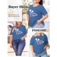 thumbnail image 4 of XCHQRTI Women Happy Easter Shirts Short Sleeves Plus Size T shirt Tops, 4 of 9