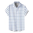 thumbnail image 5 of IWRICH Mens Plaid Button down Plus Size Shirts Short Sleeve Casual Summer Shirt Dress Shirts with Pocket 12-White XL, 5 of 6