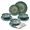 Rusty Blue, variant on Rustic Gray 12 Piece Unbreakable Dinnerware Set Service for 4