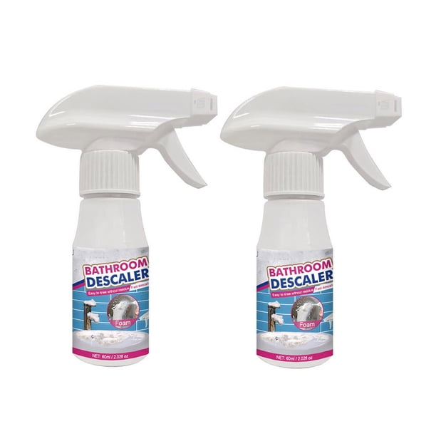 Limpiador de Baño Descalcificador 60ml | Potente removedor de manchas para azulejos, vidrio, bañera y grifo | Solución de limpieza de baño multisuperficie para suciedad y cal | Fácil aplicación,