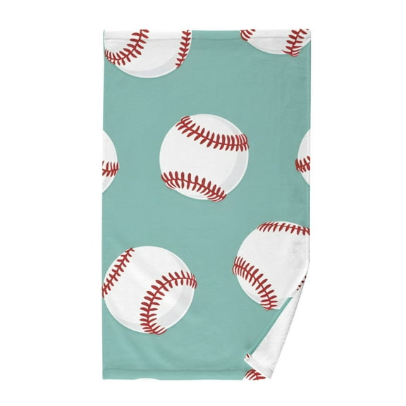 Baseball on Blue Cotton Face Towels Absorbent Hand Towel Soft Bathroom Towel for Kitchen Hotel Decoration