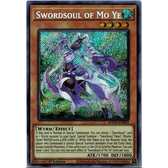 YuGiOh Burst of Destiny Secret Rare Swordsoul of Mo Ye BODE-EN003