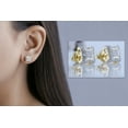 thumbnail image 2 of Dazzlingrock Collection Round White & Metal Diamond Concave Stud Earrings for Her, 10K Yellow Gold, 2 of 6