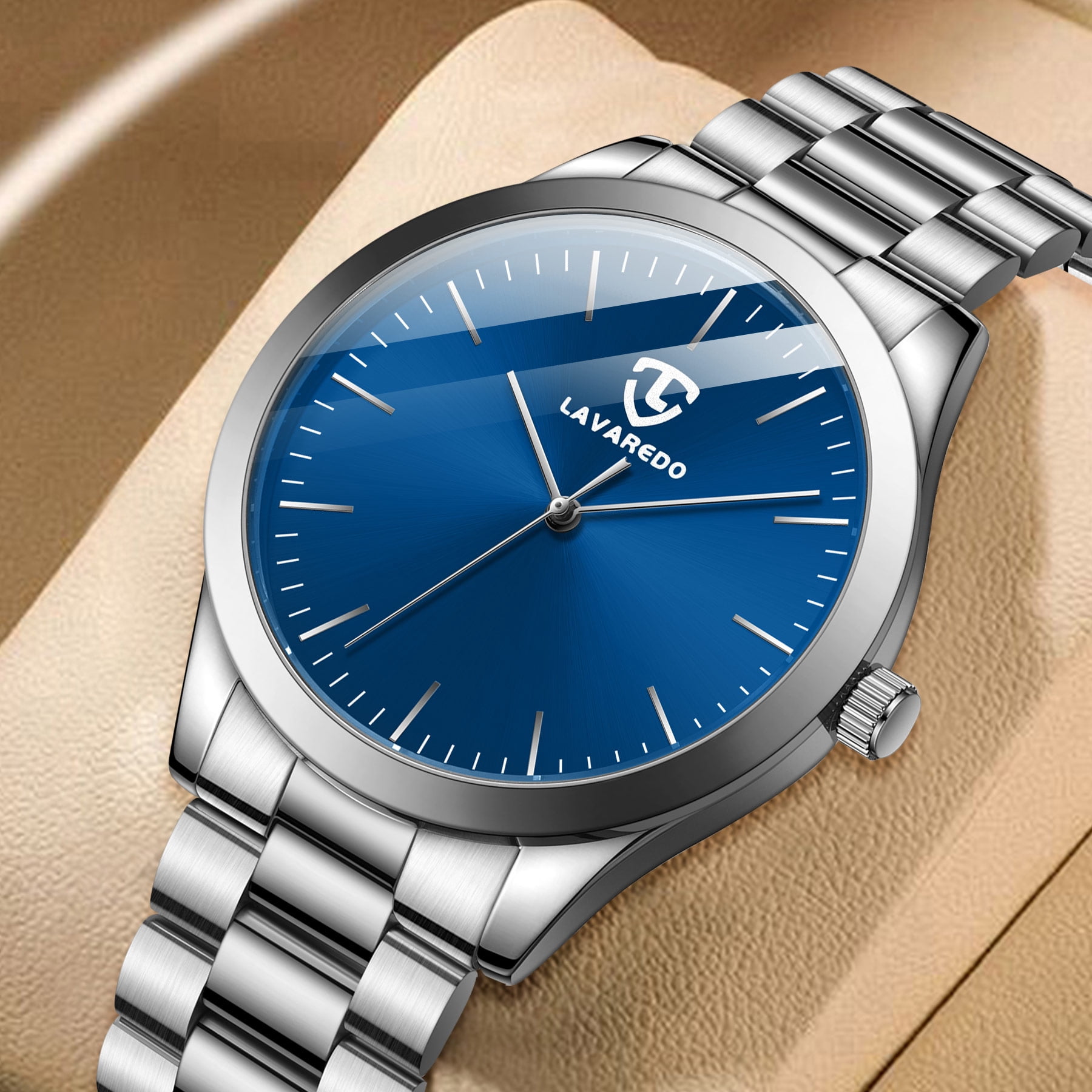Mens Watch, Minimalist Fashion Watches for Men Waterproof Quartz Watch with Stainless Steel Strap - Gift for Men