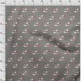 thumbnail image 3 of oneOone Cotton Silk Medium Gray Fabric White Bird Craft Projects Decor Fabric Printed By The Yard 42 Inch Wide, 3 of 4