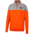 thumbnail image 2 of Men's Colosseum Heathered Gray/Orange Oklahoma State Cowboys Be the Ball Quarter-Zip Top, 2 of 3