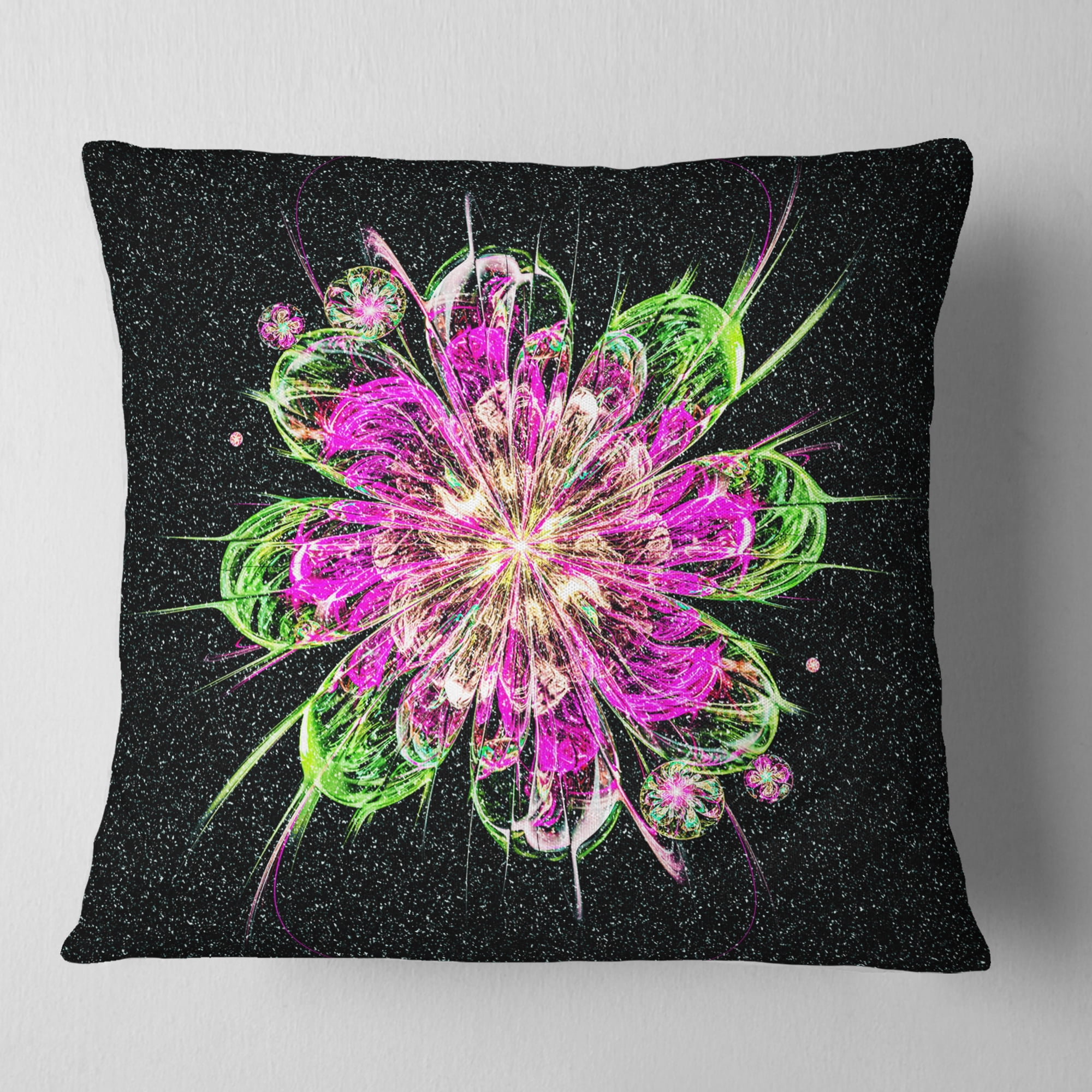 Designart 18" x 18" Black Polyester Throw Pillow