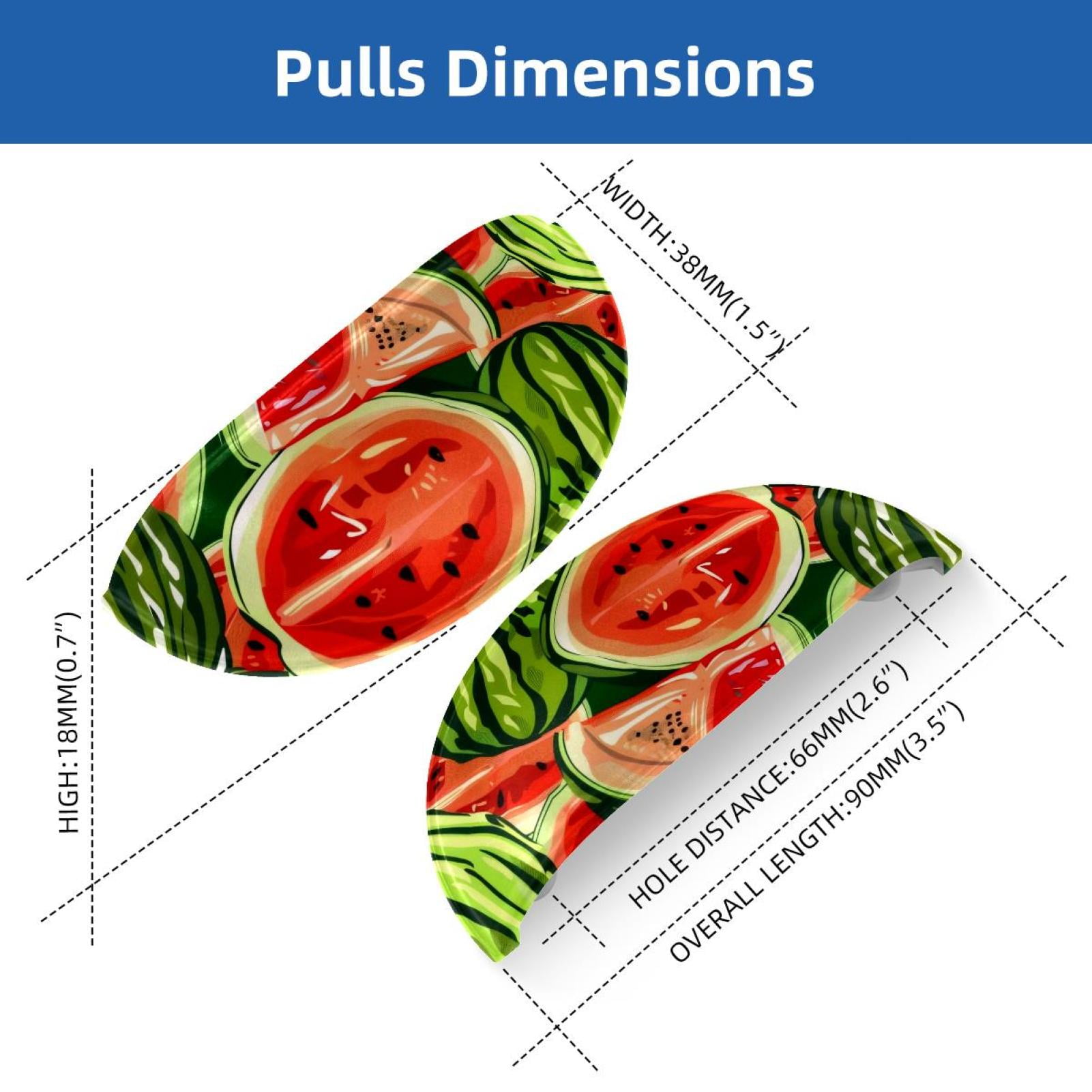 PhooArto 6 Pcs Cup Drawer Pulls, Summer Fruit Watermelons Pattern Shell Shape Handles Cabinet Knobs for Dresser Cupboard Closet Wardrobe with Screws