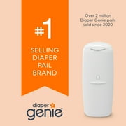 Diaper Genie Compact Pail, 1 Diaper Pail, 1 Square Refill, 165 Count, Infant, White