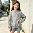 thumbnail image 2 of Kids Leopard Print Crew Neck Sweatshirt Boys Girls Long Sleeve No Hood Pullover Top Soft Loose Fit Casual Sweatshirt for Autumn Winter Campus Outdoor Daily Wear(Grey,7-8 Years), 2 of 4