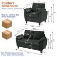 thumbnail image 6 of Pingliang Home 2 Pieces Furniture Set, 57" Loveseat and 35" Accent Chair, 1-Seater Single Armchair and 2-Seater Small Sofa Couch with Side Pockets for Dorm,Living Room,Apartment,Office,Studio, 6 of 7