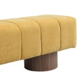 thumbnail image 3 of Christopher Knight Home Modern Mid-Century 50" Chenille Tufted Ottoman Bench, Faux Wood Legs, Yellow, 3 of 6