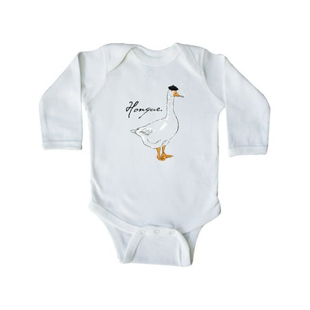 

Inktastic French Goose says Honque! Gift Baby Boy or Baby Girl Long Sleeve Bodysuit