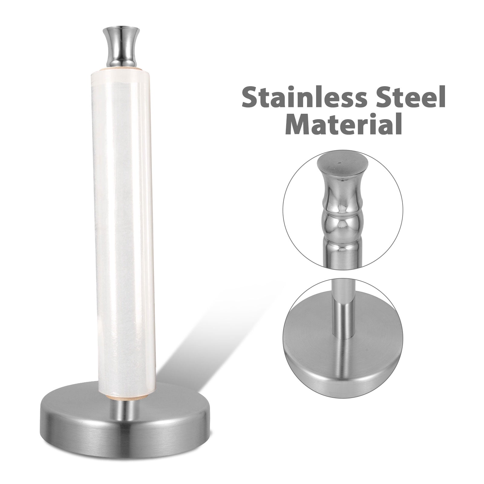 KAKOWELY Countertop Paper Towel Holder 2Pcs Stainless Steel Silver Upright