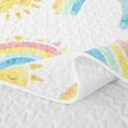 thumbnail image 5 of Erosebridal Cute Rainbow Quilt Full, Kawaii Clouds Full Bedspread Sets, Polka Dots Reversible, Watercolor Pastel, 3pcs (1 Coverlet and 2 Pillowcases), 5 of 7