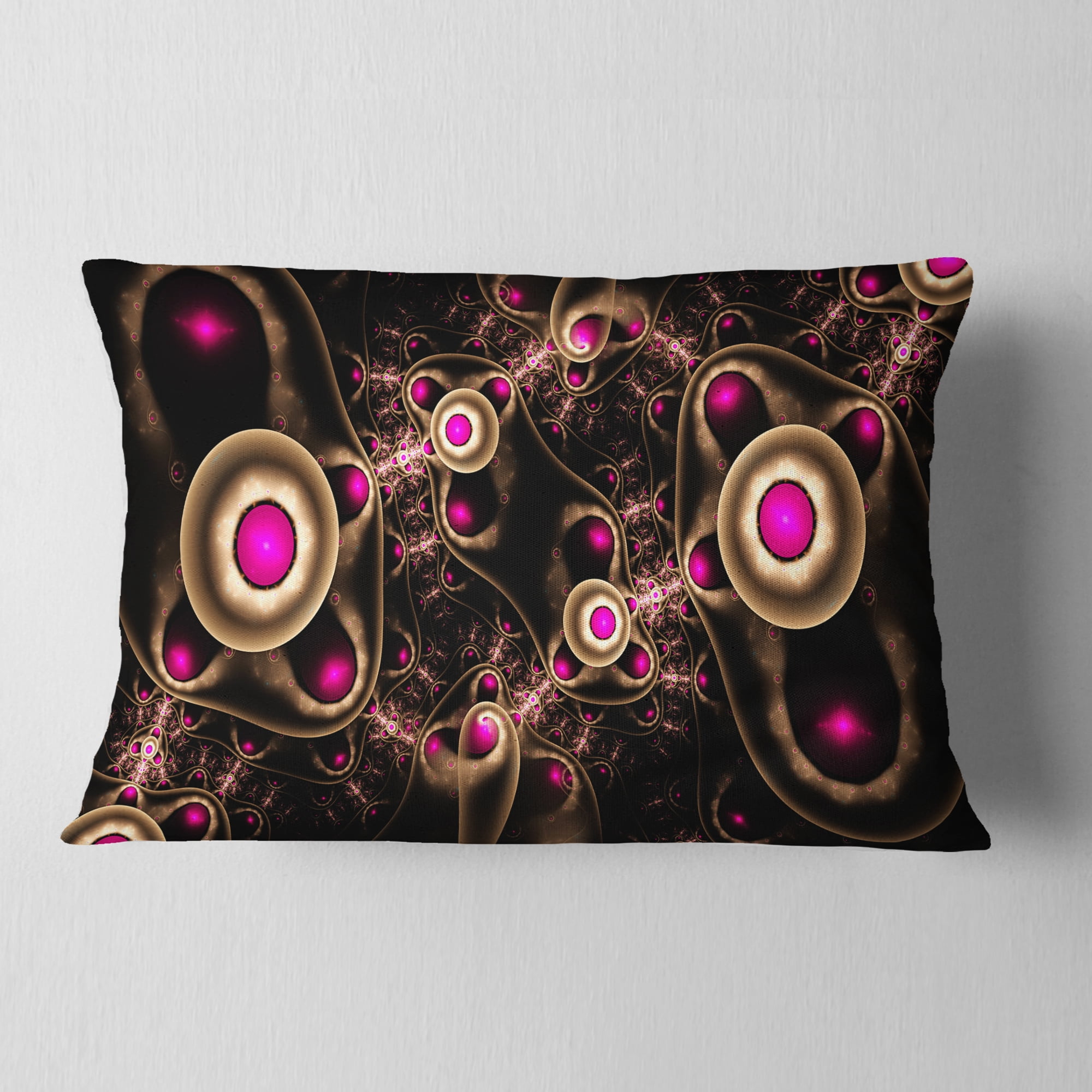 Designart Purple 3D Surreal Abstract Design - Abstract Throw Pillow - 12x20