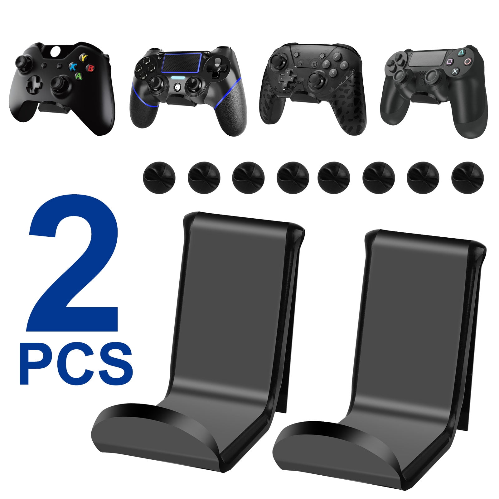 enthousiasme kom tot rust bezorgdheid TSV 2 Pcs Game Controller Wall Mount Fit for PS4, PS3, Nintendo Switch,  Switch Lite, and Xbox One Wireless Controllers, Pro Gamepad Controller  Headphone Wall Holder Mount, Sturdy and Durable - Walmart.com