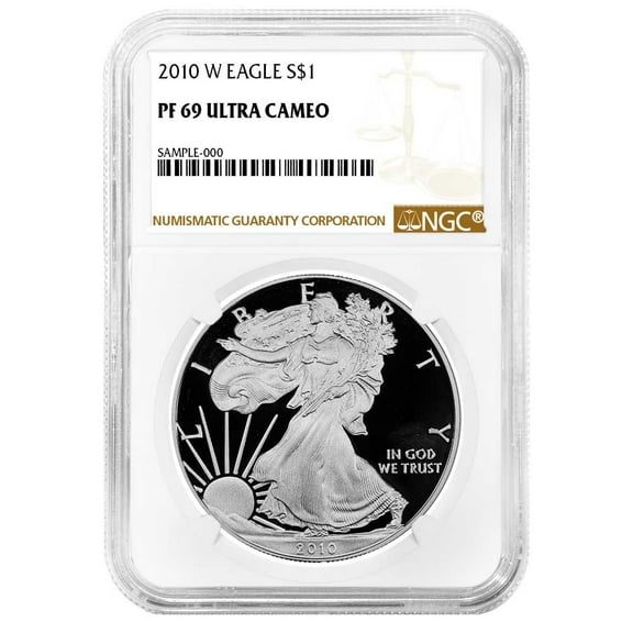 2010-W Proof $1 American Silver Eagle NGC PF69UC Brown Label
