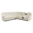 thumbnail image 2 of Hybition Faux Leather Living Room Set Modern Reclining Sectional Sofa Set -White, 2 of 9