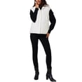 thumbnail image 2 of Chaleco acolchado sin mangas de invierno ligero para mujer INSPIRE CHIC, con cuello alto, abrigo acolchado cálido, talla XL, color blanco, 2 of 6