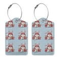thumbnail image 3 of Naloa merry Christmas rabbit Luggage Tag for Suitcase Leather Baggage Tag with Stainless Steel Loop Privacy Cover for Women Men Girls-1, 3 of 5