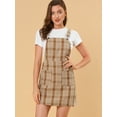 thumbnail image 2 of INSPIRE CHIC Women's Adjustable Strap Plaid Suspender Overall Dress, 2 of 6