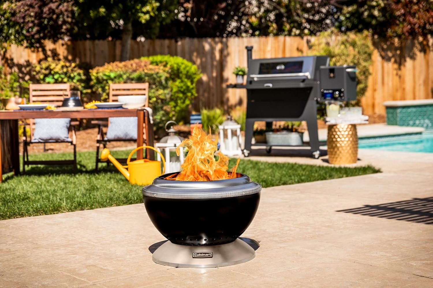 Cuisinart 24” Cleanburn Smokeless Fire Pit with Removable Base for Ash, Portable Outdoor Wood Burning Fireplace