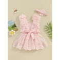 thumbnail image 5 of Gupgi 0-18M Baby Girls Romper, Summer Sleeveless Floral Lace Party Street Bodysuit Tops + Head Band, 5 of 9