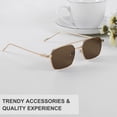 thumbnail image 3 of FEISEDY Fashion Square Aviator Sunglasses Women Men Classic Aviator Metal Frame Candy Color Glasses B1036, 3 of 8