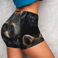 thumbnail image 4 of Fotbe Tribal Style Raccoon Seamless Shorts, Womens Workout Shorts High Waist Stretch Booty Short for Gym/Yoga/Running/Biking-Small, 4 of 9