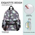 thumbnail image 5 of Purple Cartoon Dinosaurs Leaves Pattern Cute School Backpack Bag for School with Padded Back and Adjustable Shoulder Straps 15.25"x11.5"x5.25", 5 of 5