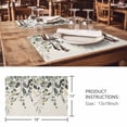 thumbnail image 3 of Placemats Set of 4, Green Eucalyptus Woven Placemat, Linen Place Mats for Kitchen/Dining Tables, Farmhouse Weeping Leaves on Linen Washable Table Mats for Party, 3 of 8