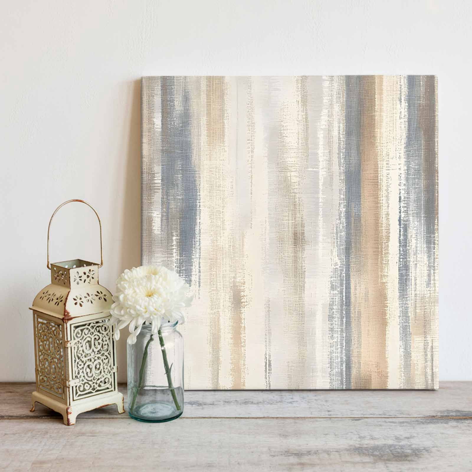 Abstract Beige Canvas Wall Art, Blue Gradient Mottled Texture Modern Art Framed Wall Decor Modern Artwork Prints Painting for Living Room, Bedroom, Kitchen & Cafe Decor 20x20 Inch