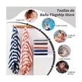thumbnail image 4 of 3 piezas Toallas Baño Completo Grande Lana rayadas Combination 1 gris naranja azul blanco, 4 of 4