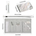 thumbnail image 3 of JIALIOU Nylon Trifold Card Wallet with ID Window Zipper Pocket for Men Women Teen Soft Pink Gold White Marble, 3 of 7