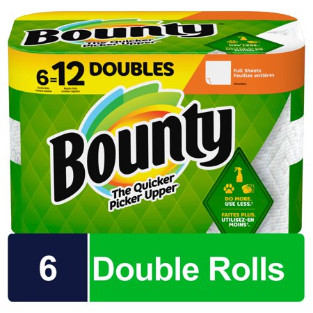 Bounty Full-Sheet Paper Towels Double Rolls, 6 rolls