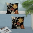 thumbnail image 3 of Spring Pillow Covers 18x18 Set of 2, Vintage Boho Floral Throw Pillows Summer Tropical Leaves Sunflower Pillowcase Sunshineyan Bohemian Outdoor Decorative Black Cushion Case for Home Decor, 3 of 6