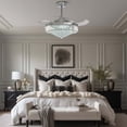 thumbnail image 6 of HOOMEDELIER 52in Chrome Modern LED Chandelier Ceiling Fan with Remote Control, 6 of 21