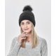 thumbnail image 3 of Women Beanie Hats Winter Gloves, Soft Knit Warm Hat and Gloves Sets, Lady Earmuffs Cap, Light Grey, 3 of 5