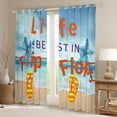 thumbnail image 2 of Feelyou Yellow Beach Slippers Curtains (2, 42x63), Flip Flops Starfish Window Curtains, 2 of 6