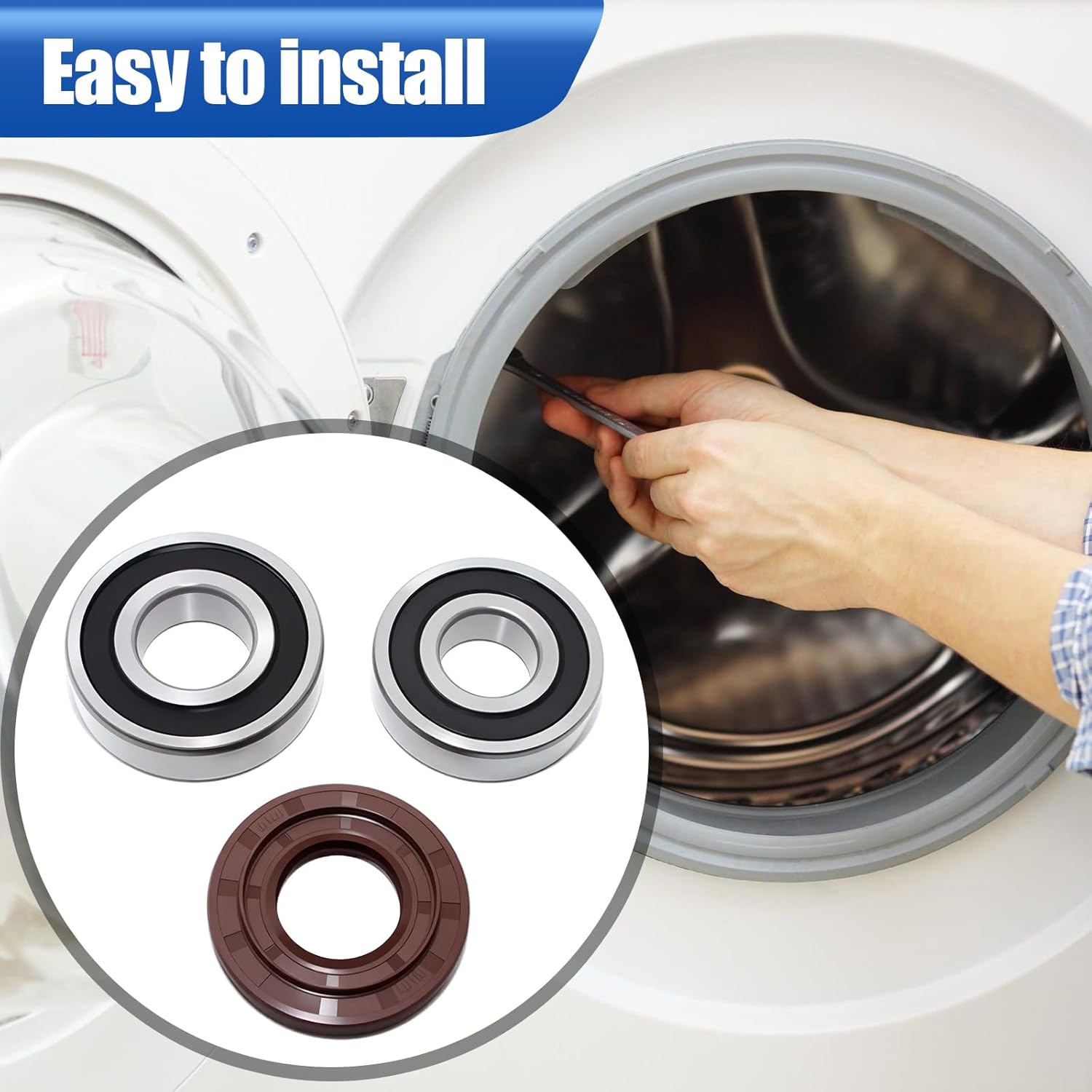 Aniceparthy MDS62058301 Washer Tub Bearing Seal Kit Replacement for LG and Kenmore Front Load Washers – Replaces 4280EN4001G, 4280EN4001F