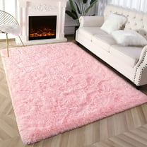 Andecor Ultra Soft Indoor Modern Area Rugs Fluffy Living Room Carpets for Children Bedroom Home Decor Nursery Rug, 5'X8',Pink