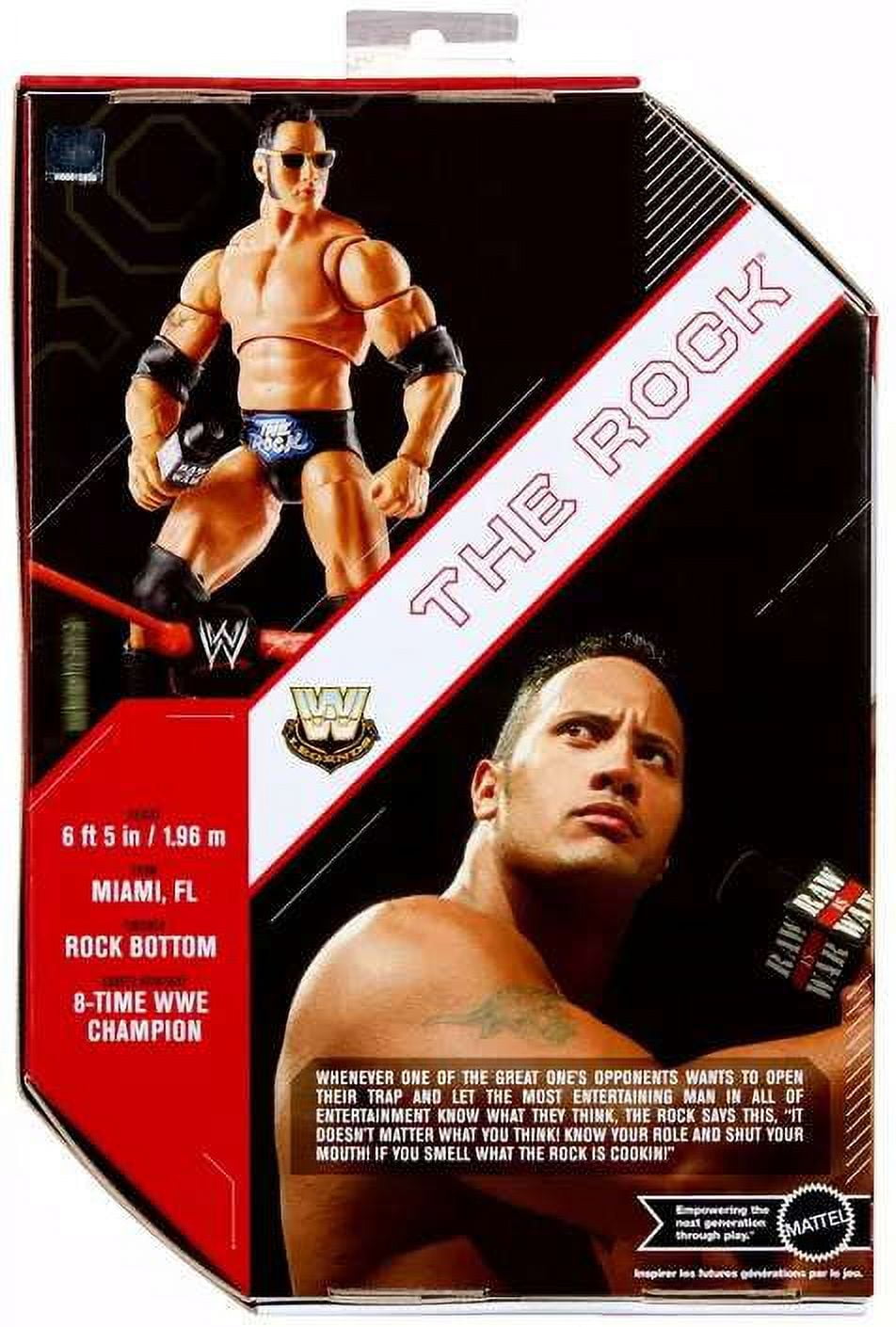 WWE Legends Ultimate The Rock Action Figure with Multiple Heads