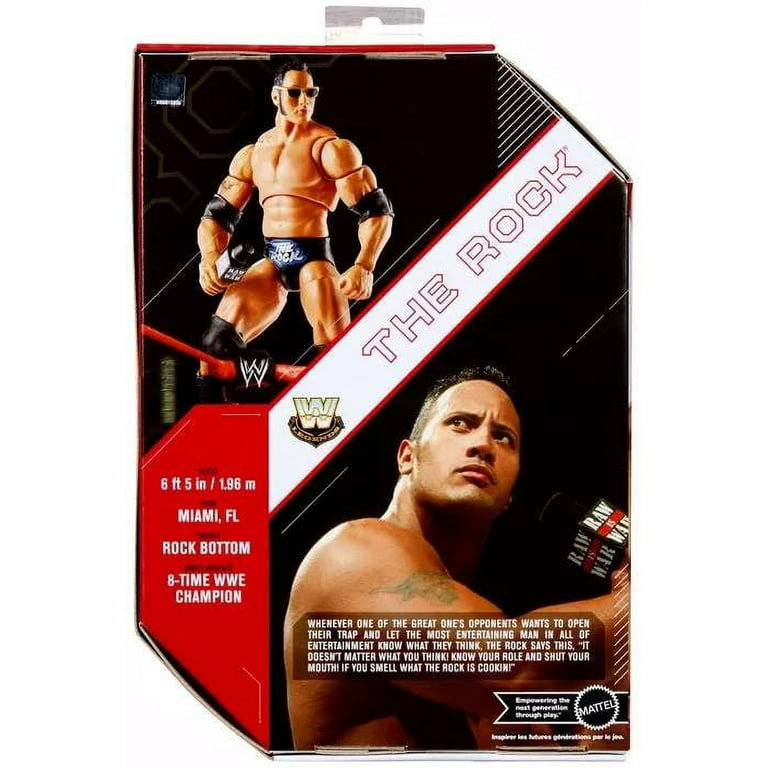 WWE Legends Ultimate The Rock Action Figure with Multiple Heads