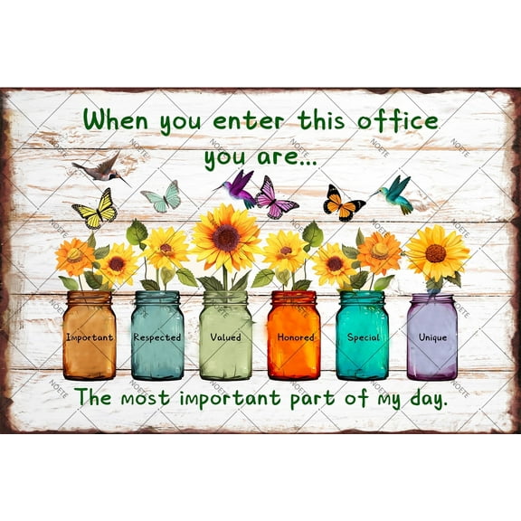 Noete Motivational Office Tin Sign Inspirational 12x16 Inch Tin Sign with Positive Quotes Uplifting Wall Art for Office Decor, Home or Classroom