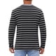 thumbnail image 3 of Camisetas Henley de Rayas de Colores Contrastantes de Manga Larga Casual para Hombre 2XL Negra, 3 of 6