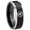 Black 2 Tone Beveled Edge, variant on Mass Effect Step Edge Brush Black Tungsten Men's Ring 10MM